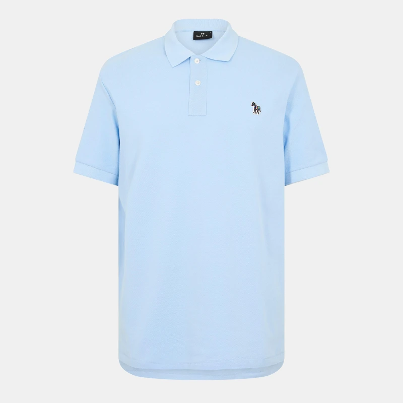 Image of Paul Smith Mens Regular Fit Zebra Polo Shirt Blue 41E male XL