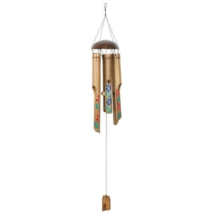 Image of Painted Hibiscus Bamboo Windchime