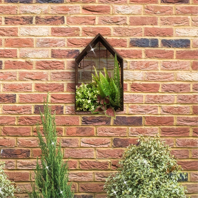 Image of Streetwize Solar House Wall Planter Planters 40x25x12cm Black 39387103000