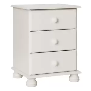 Image of Copenhagen 3 Drawer Bedside In White