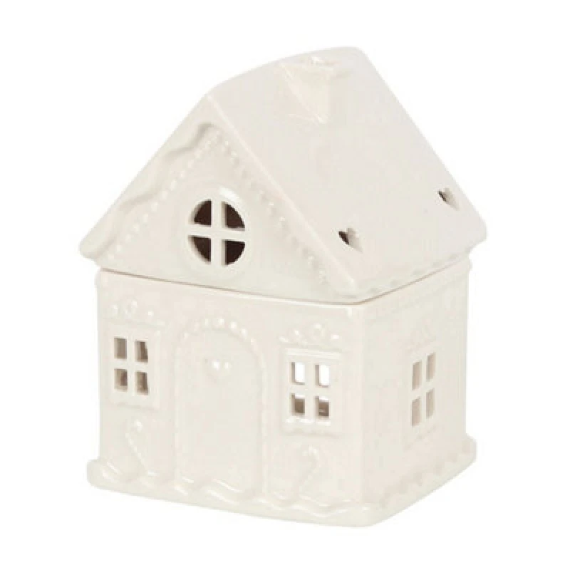 Image of Something Different Something Different Gingerbread House Oil Burner in White White One Size Unisex 5059958496903