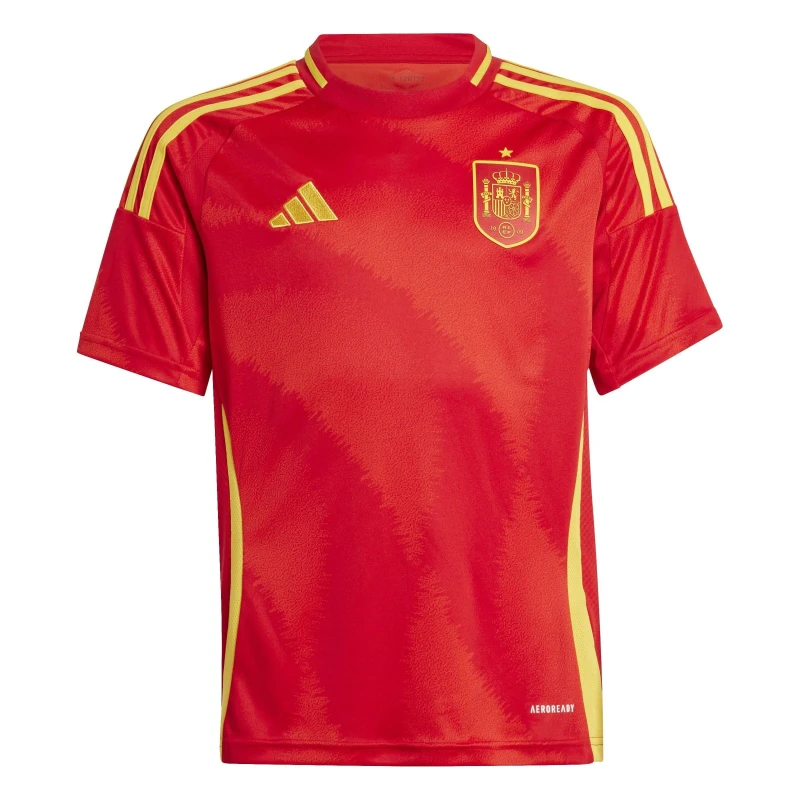 Image of adidas Spain Home Shirt 2024 Juniors Scarlett male 7-8 Years