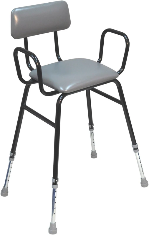 Image of Aidapt Black Perching Stool Grey