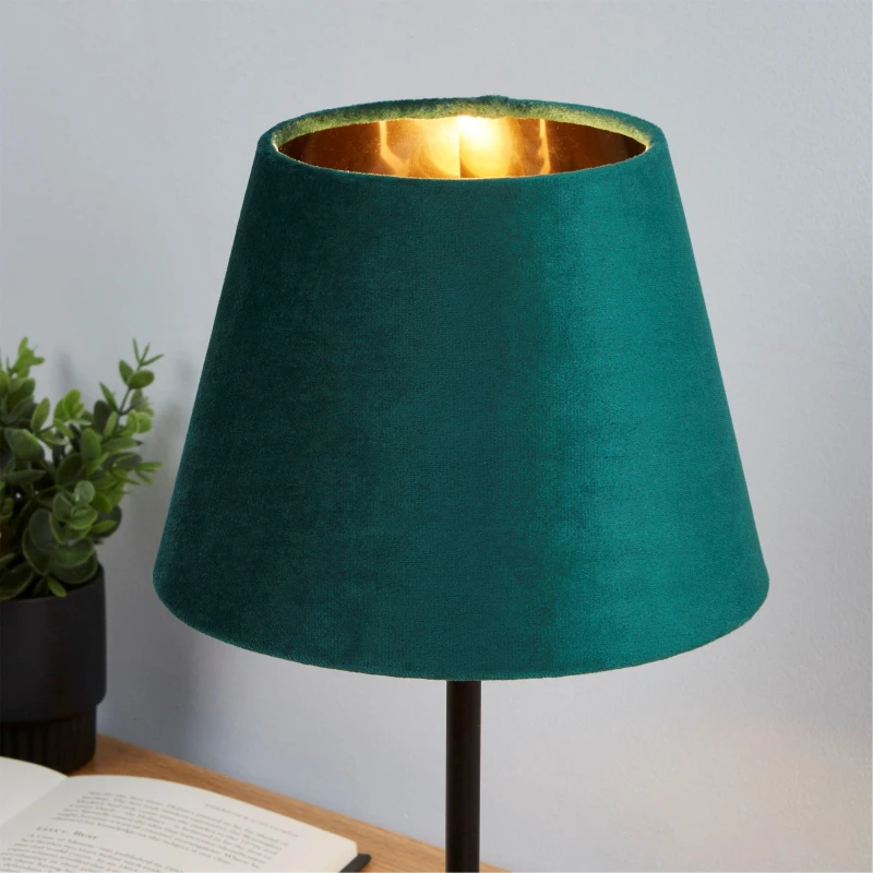 Image of Lighting Collection Velvet Drum Shade Emerald unisex 20cm