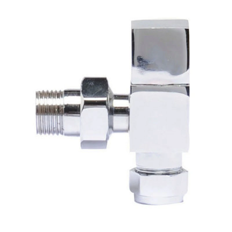 Image of Balterley Angled Square Radiator Valves Sold in Pairs Chrome Silver unisex