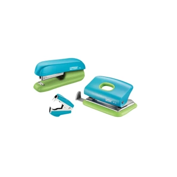 Image of Rapid Mini F5 Stapler and Punch Set - Blue/Green