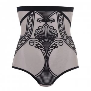 Image of Nancy Ganz Enchante High Waist Brief - Nude/Black