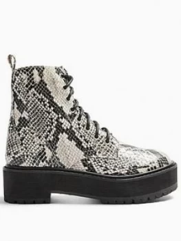 Image of Topshop Brazen Chunky Boots - Natural, Size 7, Women