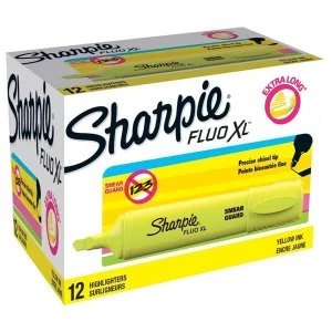 Image of Sharpie Fluo XL Highlighter Chisel Tip Yellow Pack of 12