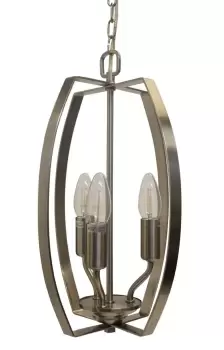 Image of Alexis 3 Light Antique Brass Wire Frame Pendant Ceiling Light