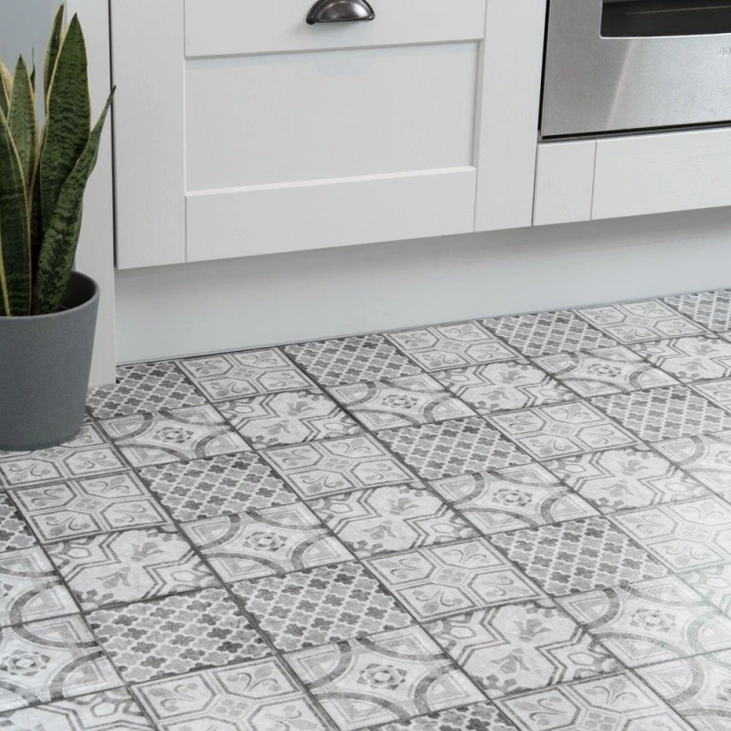 Image of D C Fix Self Adhesive Vinyl Floor Tiles Moroccan Grey Grey unisex 2 SQM