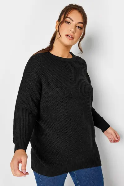 Image of Yours Chunky Knitted Jumper Black