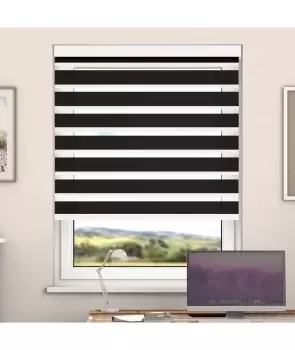 Image of Pirate Black Day And Night Zebra Roller Blind with Cassette