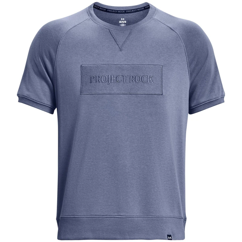 Image of Under Armour Project Rock Terry Gym Top Mens Blue male XS