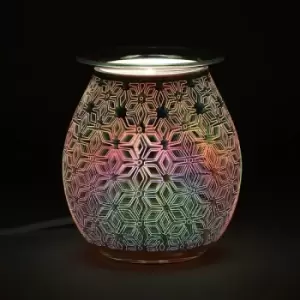 Image of Geometric Flower Light-up Electric Oil Burner