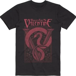Image of Bullet For My Valentine - Red Snake Unisex Medium T-Shirt - Black