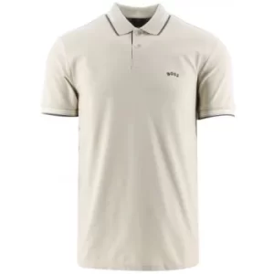 Image of BOSS Light Beige Paul Curved Polo Shirt