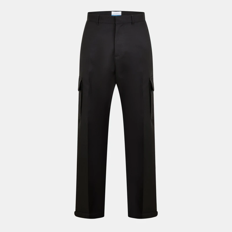 Image of Off White Mens Relaxed Fit Cargo Trousers Black male S