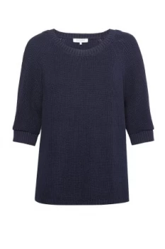 Image of Great Plains Kendall Cotton Split Sleeve Jumper Blue