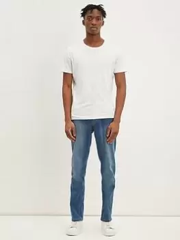 Image of Burton Menswear London Burton Slim Jeans, Mid Blue, Size 34, Length Regular, Men