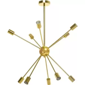 Image of Homcom - 10-Light Modern Sputnik Chandelier, Pendant Ceiling Lights for Bedroom - Gold Tone