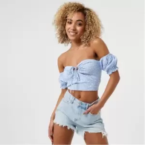 Image of Jack Wills Off Shoulder Crop Top - Green