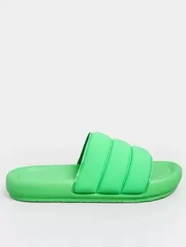 Image of Yours Wide Fit Padded Slider Green, Size 7E, Women