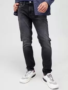 Image of Tommy Jeans Austin Slim Tapered Fit Jeans - Black Denim, Size 32, Length Regular, Men