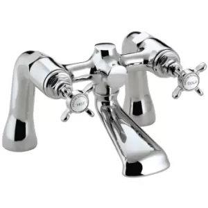 Image of 1901 Pillar Bath Filler Tap Traditional Bathroom Chrome Deck Mounted - Bristan