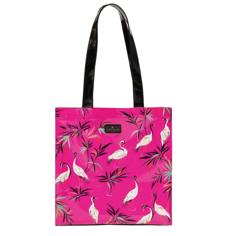 Image of Sara Miller Everyday Shopper Tote Bag - Shoppers Everyday Shopper Tote Bag - Shoppers - 35(h) x35(w) x 11.5(d) cm - Pink Heron - Sme1001-008 Pink Hero