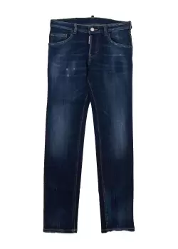 Image of Dsquared2 Kids Skater Skinny Jeans In Blue Denim