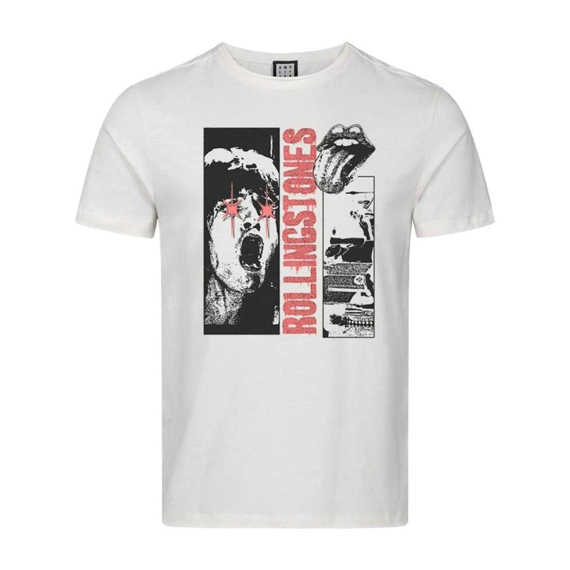 Image of Amplified Mens Punk Poster The Rolling Stones T-Shirt in White Size: XS White Male XS
