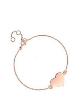 Image of Simply Silver Rose Gold Plated Sterling Silver Personalised Engravable Heart Disc Bracelet