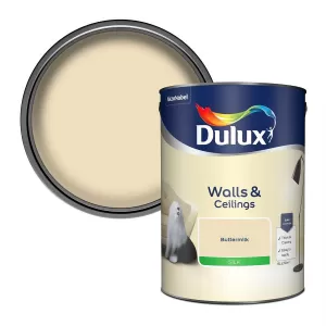Image of Dulux Walls & Ceilings Buttermilk Silk Emulsion Paint 5L