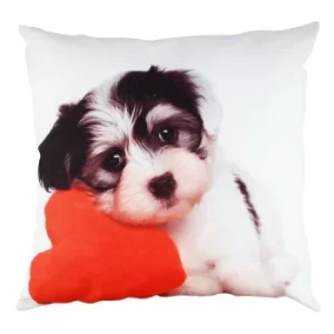 Image of A11042 Multicolor Cushion Love Heart Puppy