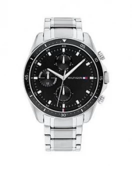 Image of Tommy Hilfiger Stainless Steel With A Black Ip Bezel And Black Dial Watch