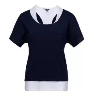 Image of Golddigga Double Plain T Shirt Ladies - Blue