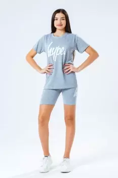 Image of HYPE GREY KIDS T-SHIRT & CYCLE SHORTS SET