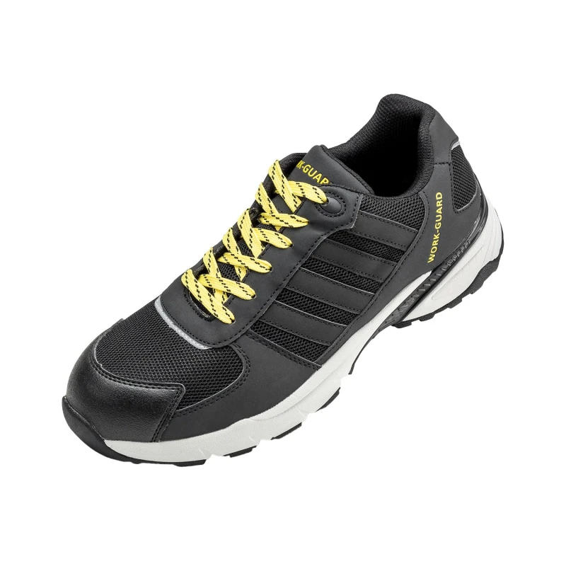 Image of Result Result Men Leather Safety Trainers in Black Size: 8 Black 8 Male 5063470448142