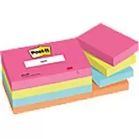 Image of Post-it Sticky Notes 653-12-POP 76 x 76mm 100 Sheets Per Pad Blue, Green, Orange, Pink Pack of 12
