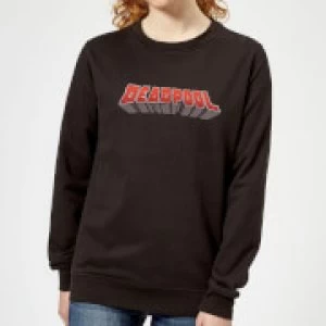 Image of Marvel Deadpool Logo Womens Sweatshirt - Black