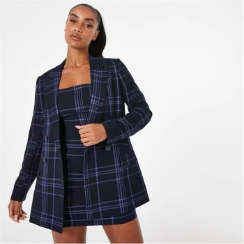 Image of Jack Wills Double Breasted Longline Blazer - Blue