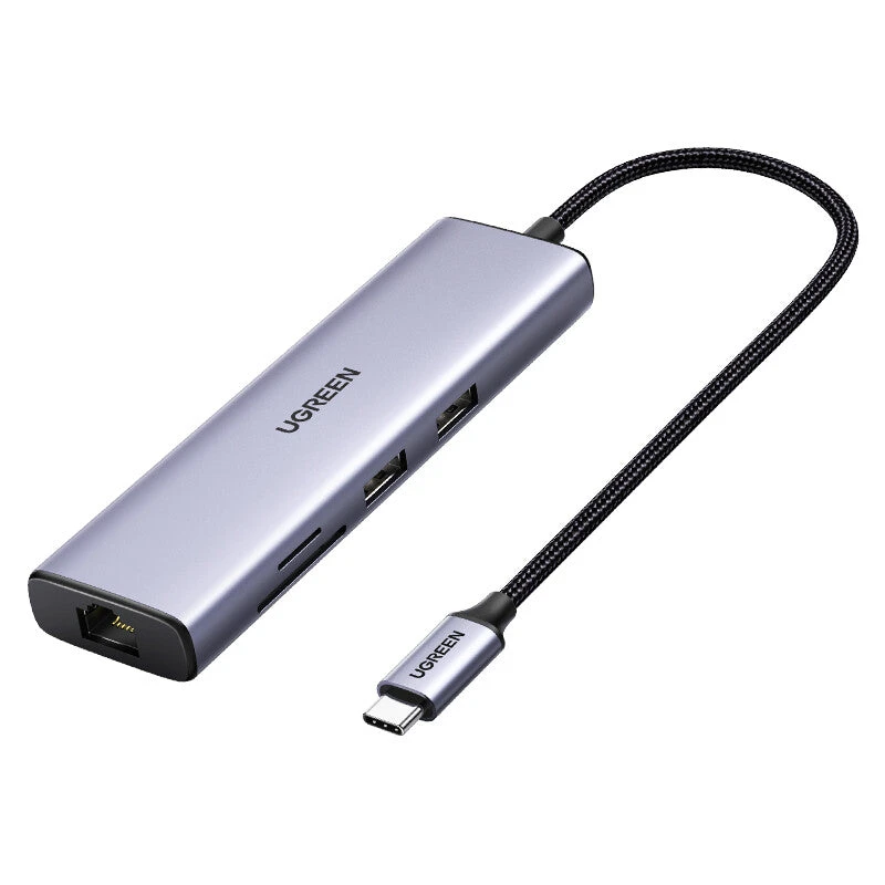 Image of Ugreen Ugreen 60515 USB-C Hub 2*USB3.0+HDMI+RJ45+SD&TF +PD port Converter 60515-0