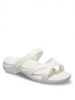 Image of Crocs Meleen Crossband Flat Sandal - Oyster, Size 8, Women