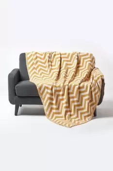 Image of Cotton Knitted Geometric Throw
