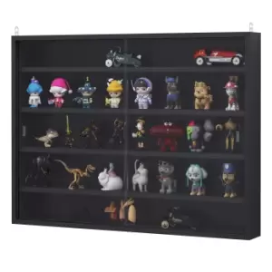 Image of HOMCOM Particle Board 5-Tier Glass Door Display Cabinet Black