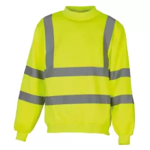Image of Yoko Unisex Hi-Vis Heavyweight Sweatshirt (Pack of 2) (M) (Hi-Vis Yellow)