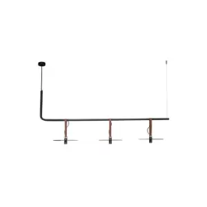 Image of Aytos Ceiling Pendant Bar Light LED 24W Black-Leather