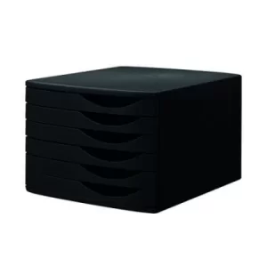 Image of Jalema 6 Desktop Plastic Drawers Set Black J76319BLK