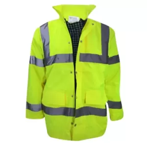 Image of Yoko Mens Hi-Vis Contractor Jacket (S) (Hi-Vis Yellow)